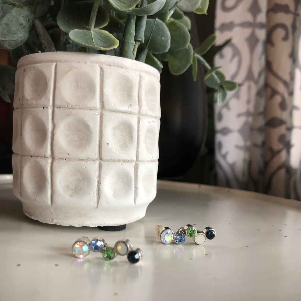 Lia Sophia multicolored crystal earrings